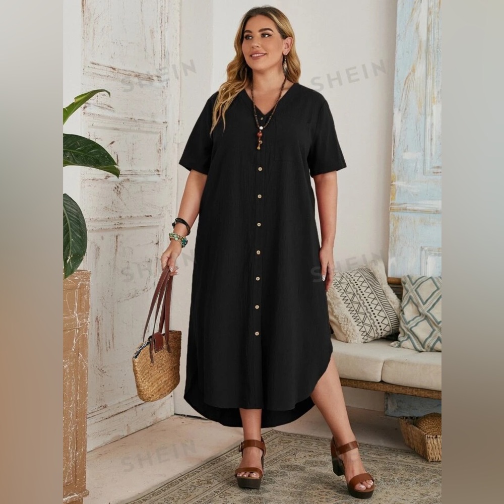 T-shirt Button Down Dress